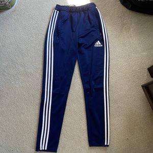 Navy Adidas Track Pants, size YXL